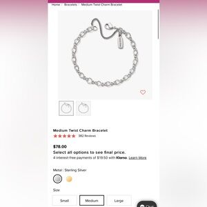 JAMES AVERY Medium Twist Charm Bracelet
